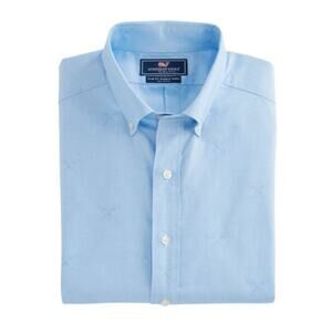 Vineyard Vines Lacrosse Printed Slim Fit Long Sleeve Cotton Murray Shirt Small
